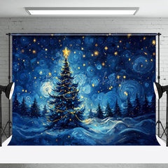 Lofaris Funkelnd Sterne Blau Himmel Weihnachten Baum Weihnachten Hintergrund