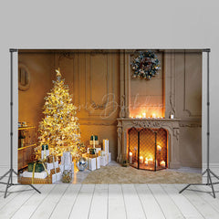 Lofaris Jahrgang Beige Wand Weihnachten Bäume Weihnachten Hintergrund