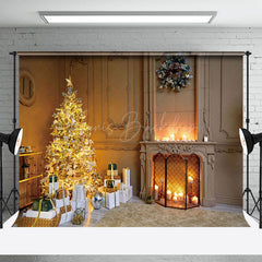 Lofaris Jahrgang Beige Wand Weihnachten Bäume Weihnachten Hintergrund