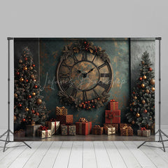 Lofaris Jahrgang Grün Wand Uhr Baum Weihnachten Hintergrund