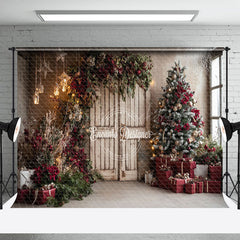 Lofaris Jahrgang Haus Winter Weihnachten Baum Fotografie Hintergrund