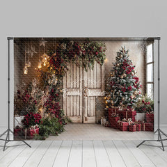Lofaris Jahrgang Haus Winter Weihnachten Baum Fotografie Hintergrund