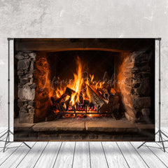 Lofaris Warm Verbrennung Brennholz Kamin Weihnachten Hintergrund