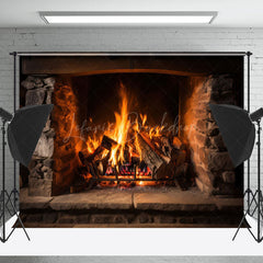 Lofaris Warm Verbrennung Brennholz Kamin Weihnachten Hintergrund