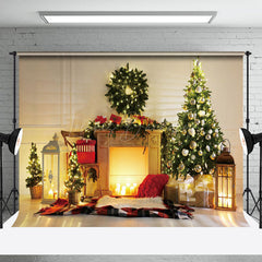 Lofaris Warm Kamin Girlande Rot Teppich Weihnachten Hintergrund