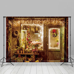 Lofaris Warm Haus Lichter Pflanzen Kranz Weihnachten Hintergrund