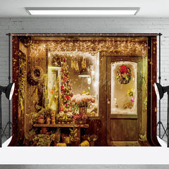 Lofaris Warm Haus Lichter Pflanzen Kranz Weihnachten Hintergrund