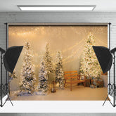 Lofaris Warm Licht Saiten Kiefer Bäume Weihnachten Hintergrund