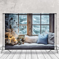 Lofaris Warm Zimmer Sofa Kerzenlicht Fröhlich Weihnachten Hintergrund