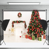 Lofaris Warm Weiß Innere Weihnachten Baum Foto Hintergrund