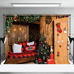 Lofaris Warm Aus Holz Zimmer Festlich Weihnachten Stimmung Hintergrund