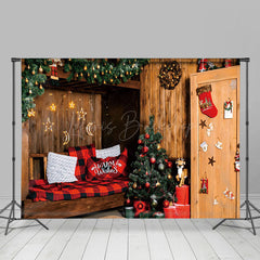 Lofaris Warm Aus Holz Zimmer Festlich Weihnachten Stimmung Hintergrund