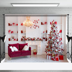 Lofaris Weiß Elegant Kleiderschrank Kamin Weihnachten Hintergrund