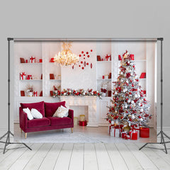 Lofaris Weiß Elegant Kleiderschrank Kamin Weihnachten Hintergrund