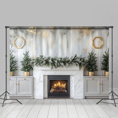 Lofaris Weiß Kamin Haus Drinnen Winter Weihnachten Hintergrund