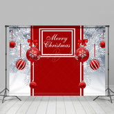 Lofaris Weiß Kiefer Blätter Rot Flitter Fröhlich Weihnachten Hintergrund