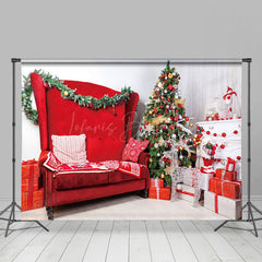 Lofaris Weiß Rot Sofa Geschenke Weihnachten Bäume Weihnachten Hintergrund