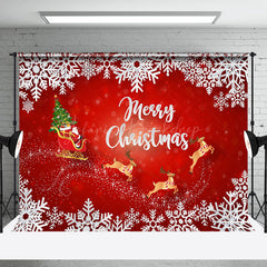 Lofaris Weiß Schneeflocke Weihnachtsmann Elch Rot Weihnachten Hintergrund