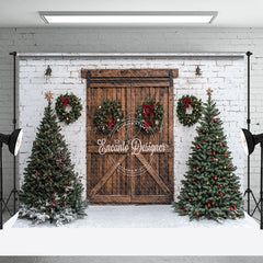 Lofaris Weiß Winter Wand Kranz Weihnachten Baum Hintergrund
