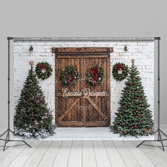 Lofaris Weiß Winter Wand Kranz Weihnachten Baum Hintergrund