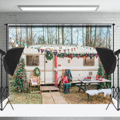 Lofaris Wild Wald Wohnmobil Camping Weihnachten Hintergrund