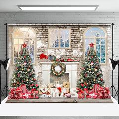 Lofaris Winter Haus Kamin Weihnachten Fotografie Hintergrund