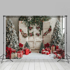 Lofaris Winter Drinnen Weihnachten Baum Geschenk Urlaub Hintergrund