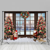 Lofaris Winter Natur Wald Szene Fenster Weihnachten Hintergrund