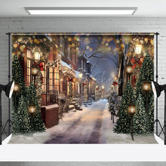 Lofaris Winter Nacht Szene Weihnachten Fotografie Hintergrund