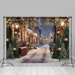 Lofaris Winter Nacht Szene Weihnachten Fotografie Hintergrund