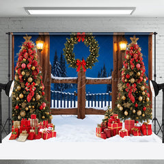 Lofaris Winter Nacht Weihnachten Bäume Geschenk Weihnachten Stimmung Hintergrund