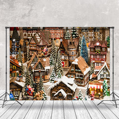 Lofaris Winter Retro Aus Holz Stadt Weihnachten Stimmung Hintergrund