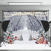 Lofaris Winter Schneebedeckt Wald Weihnachten Baum Foto Hintergrund