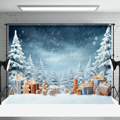 Lofaris Winter Schneebedeckt Szene Elegant Geschenk Weihnachten Bäume Hintergrund
