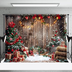 Lofaris Holz Planke Schneeflocke Weihnachtsstern Weihnachten Hintergrund