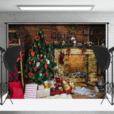 Lofaris Holz Kamin Puppen Weihnachten Foto Hintergrund