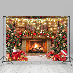 Lofaris Holz Wand Kranz Kamin Geschenke Weihnachten Hintergrund