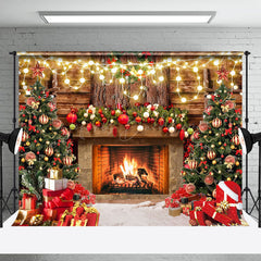 Lofaris Holz Wand Kranz Kamin Geschenke Weihnachten Hintergrund