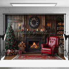 Lofaris Aus Holz Braun Kamin Baum Sofa Weihnachten Hintergrund