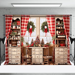 Lofaris Kranz Vorhang Fenster Schrank Weihnachten Hintergrund