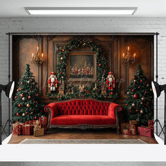 Lofaris Kranz Luxus Jahrgang Wand Sofa Weihnachten Hintergrund