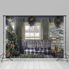 Lofaris Weihnachten Baum Bett Vorhang Fenster Szene Weihnachten Hintergrund