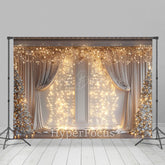 Lofaris Gelb Licht Funkeln Weiß Vorhang Weihnachten Hintergrund