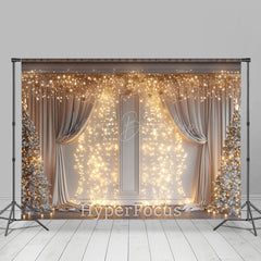 Lofaris Gelb Licht Funkeln Weiß Vorhang Weihnachten Hintergrund