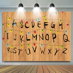 Schön Alphabet Mit Bunt Lichter Halloween Hintergrund