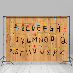 Schön Alphabet Mit Bunt Lichter Halloween Hintergrund