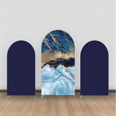 Luxus Dunkel Blau Gold Marmor Party Bogen Hintergrund Bausatz