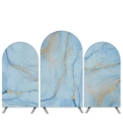 Marmor Textur Thema Blau Und Gold Geburtstag Bogen Hintergrund Bausatz