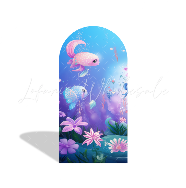 Mermaid Birthday Baby Shower Party Background Bogenwand Abdeckung Meerjungfrau Schwanz Deko