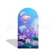 Mermaid Birthday Baby Shower Party Background Bogenwand Abdeckung Meerjungfrau Schwanz Deko